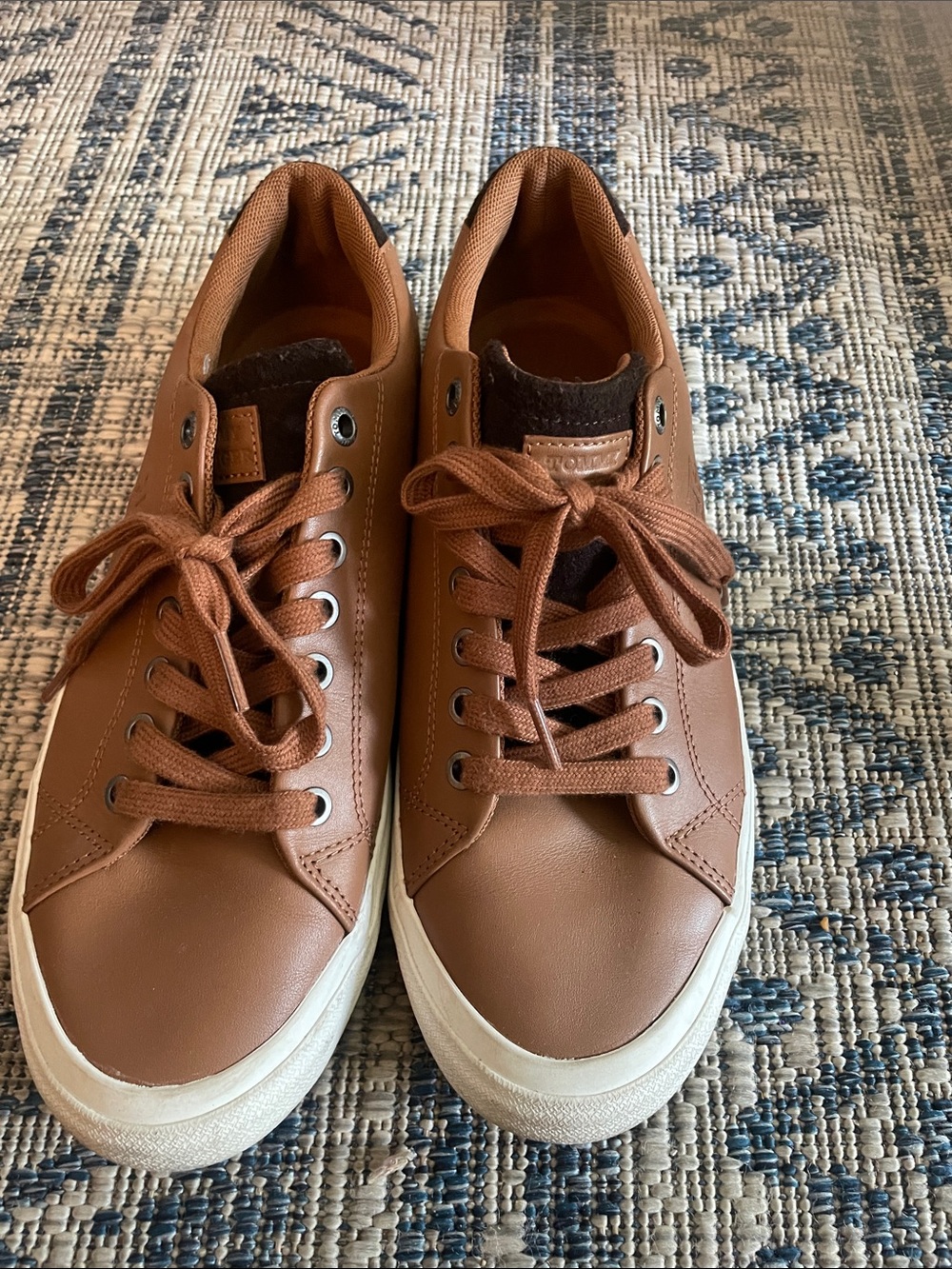 Tommy Hilfiger Brown Low-Top Leather-Style Sneakers